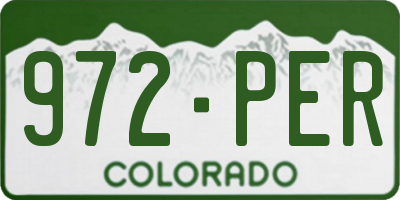 CO license plate 972PER