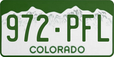 CO license plate 972PFL