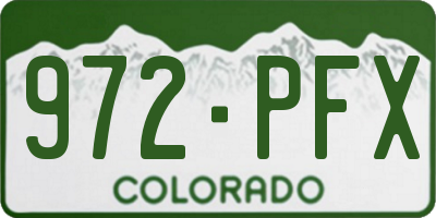 CO license plate 972PFX