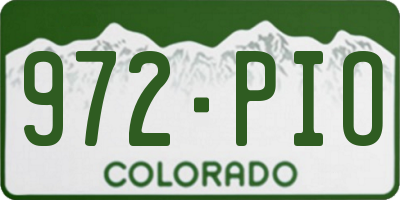 CO license plate 972PIO
