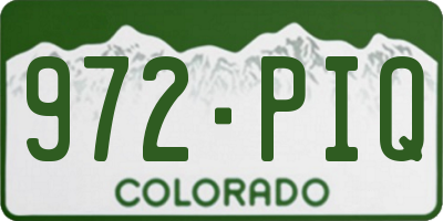 CO license plate 972PIQ