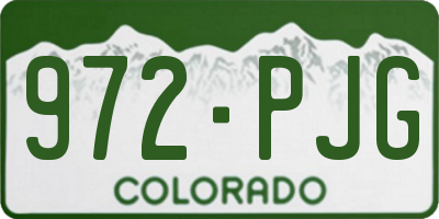 CO license plate 972PJG