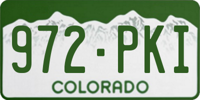 CO license plate 972PKI