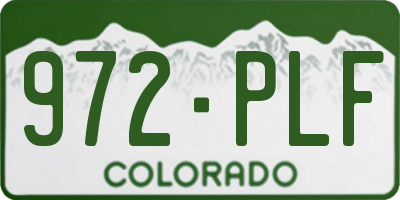 CO license plate 972PLF