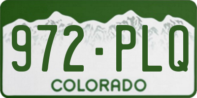 CO license plate 972PLQ