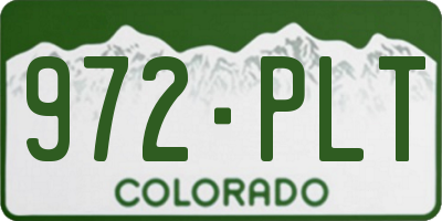 CO license plate 972PLT