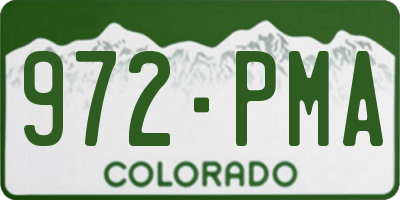 CO license plate 972PMA