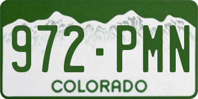 CO license plate 972PMN