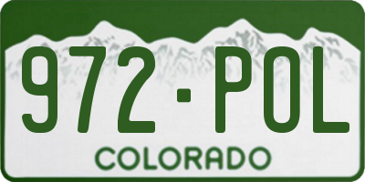CO license plate 972POL