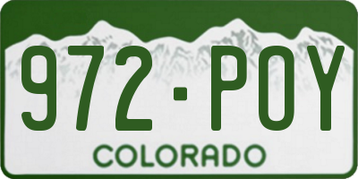 CO license plate 972POY