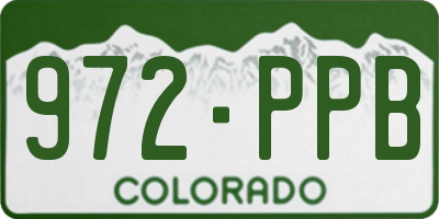 CO license plate 972PPB