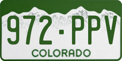 CO license plate 972PPV