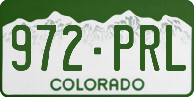 CO license plate 972PRL