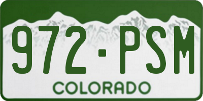 CO license plate 972PSM