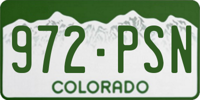 CO license plate 972PSN