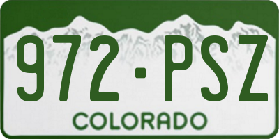 CO license plate 972PSZ