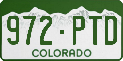 CO license plate 972PTD