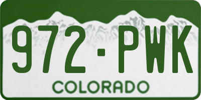 CO license plate 972PWK
