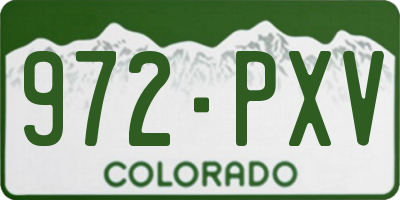 CO license plate 972PXV