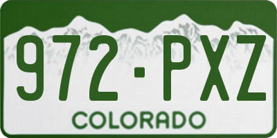 CO license plate 972PXZ