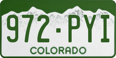 CO license plate 972PYI