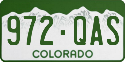 CO license plate 972QAS