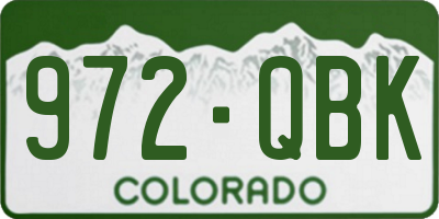 CO license plate 972QBK