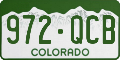 CO license plate 972QCB