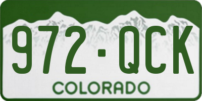CO license plate 972QCK