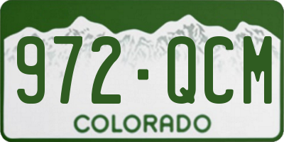 CO license plate 972QCM