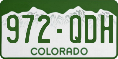 CO license plate 972QDH