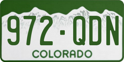 CO license plate 972QDN