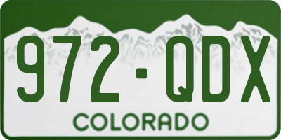 CO license plate 972QDX