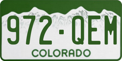 CO license plate 972QEM