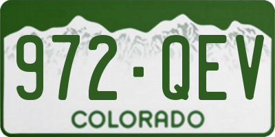 CO license plate 972QEV