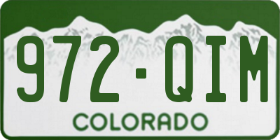 CO license plate 972QIM