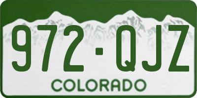 CO license plate 972QJZ