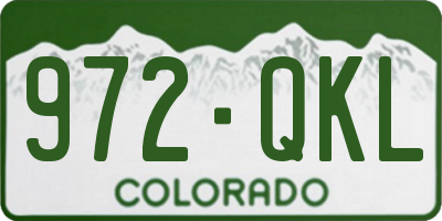 CO license plate 972QKL