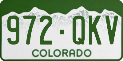 CO license plate 972QKV