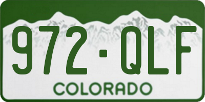 CO license plate 972QLF