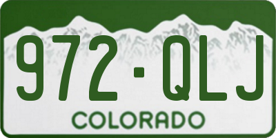 CO license plate 972QLJ