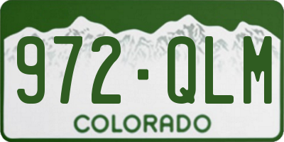 CO license plate 972QLM