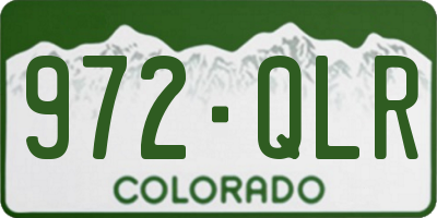 CO license plate 972QLR