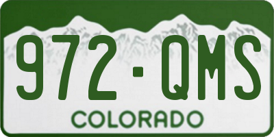 CO license plate 972QMS