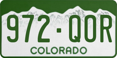 CO license plate 972QOR