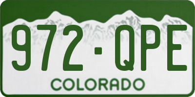 CO license plate 972QPE