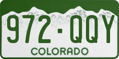 CO license plate 972QQY