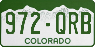 CO license plate 972QRB