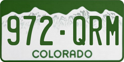 CO license plate 972QRM