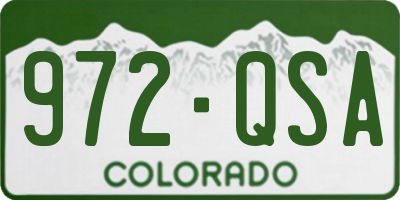 CO license plate 972QSA